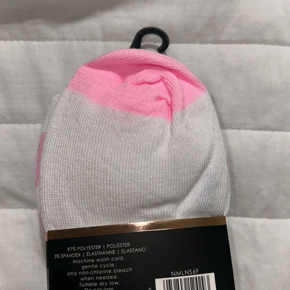 nicole miller Ladies 6 Pack No Show Ankle Socks White Pink Green Gray